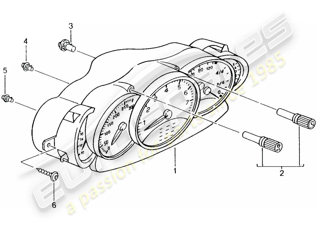 porsche 2003 (996) quadro strumenti - completo diagramma delle parti