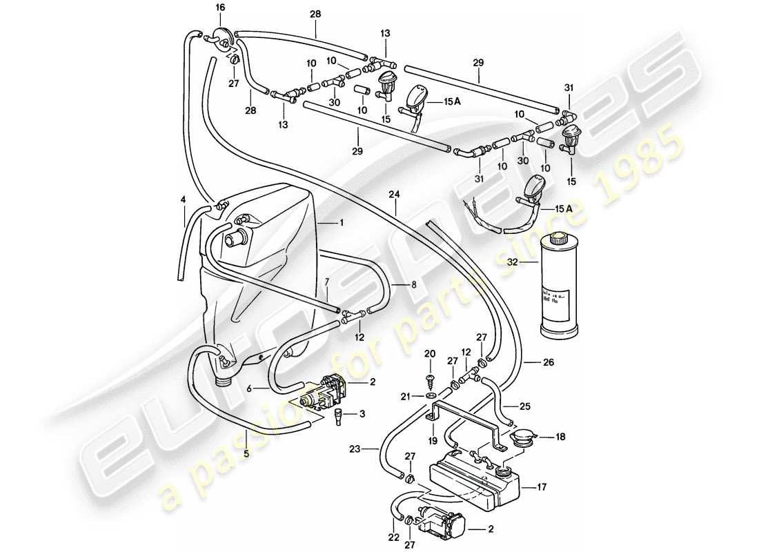 porsche 1985 (928) gruppo rondella diagramma delle parti