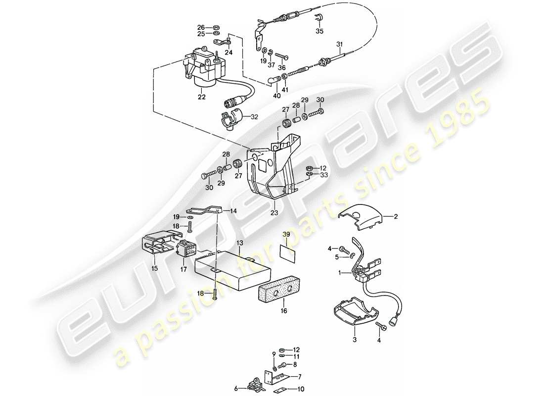 porsche 1987 (911) sistema di cruise control - d - mj 1988>> diagramma delle parti