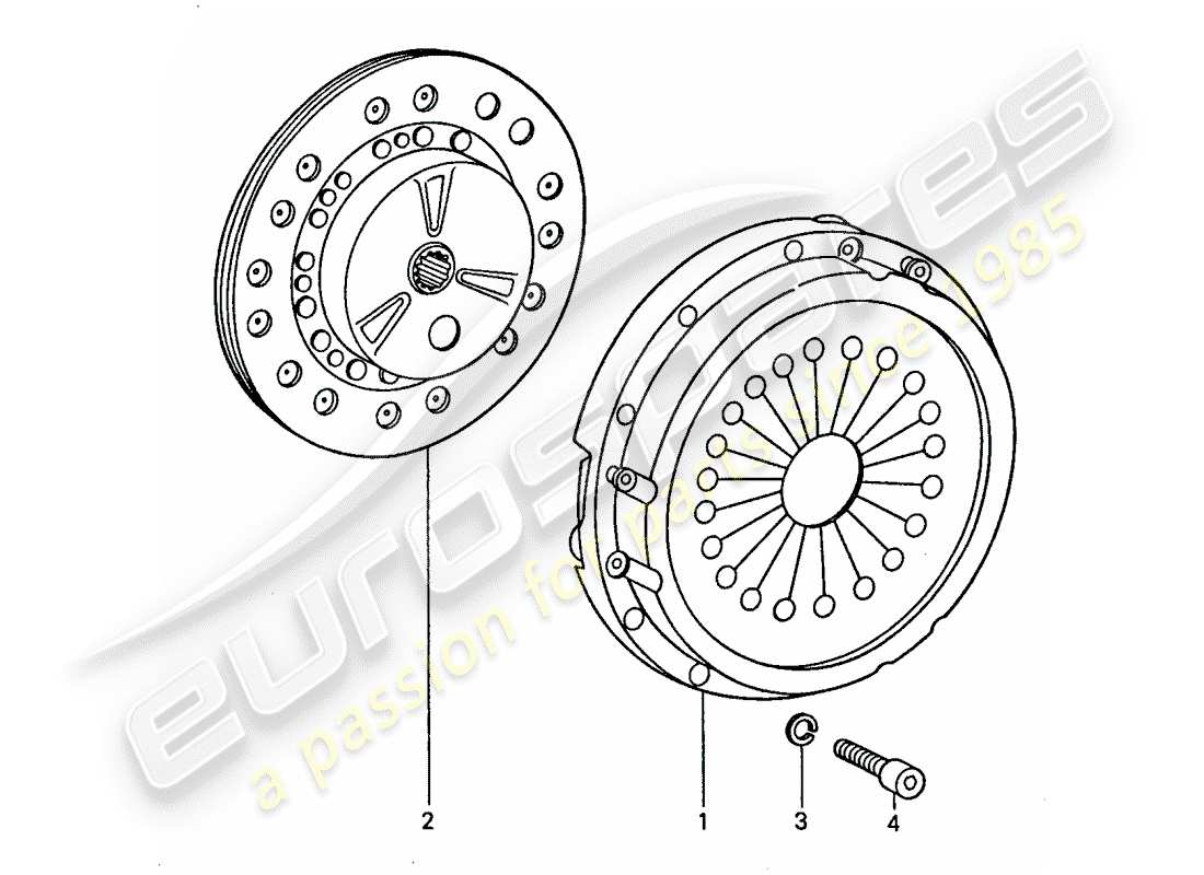 porsche 1974 (911) frizione diagramma delle parti