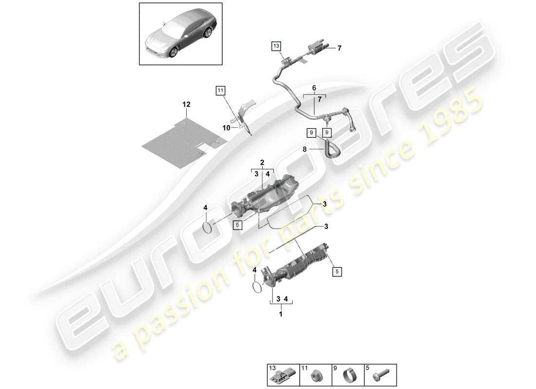 porsche 2020 (panamera 971-1) tubo di aspirazione diagramma delle parti