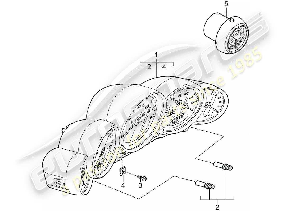 porsche 2013 (997-2 turbo / gt2 rs) strumenti diagramma delle parti