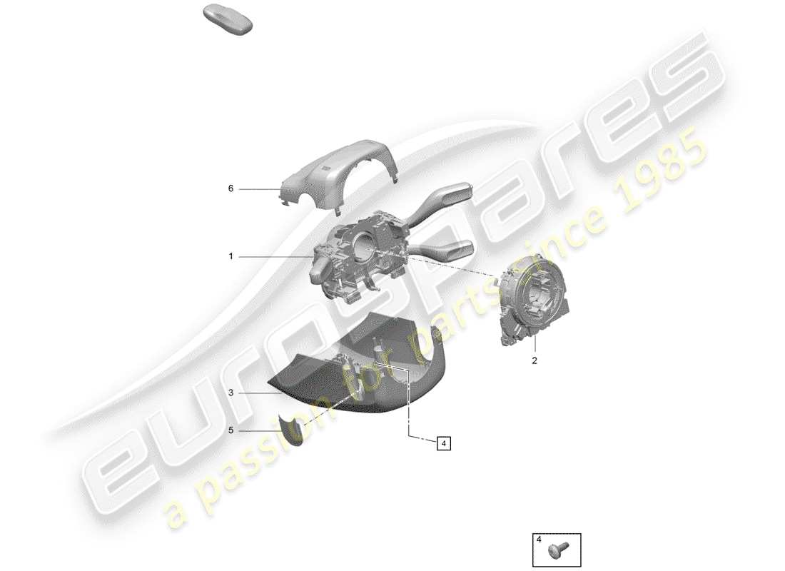 porsche 2019 (718 boxster spyder) interruttore piantone dello sterzo schema delle parti