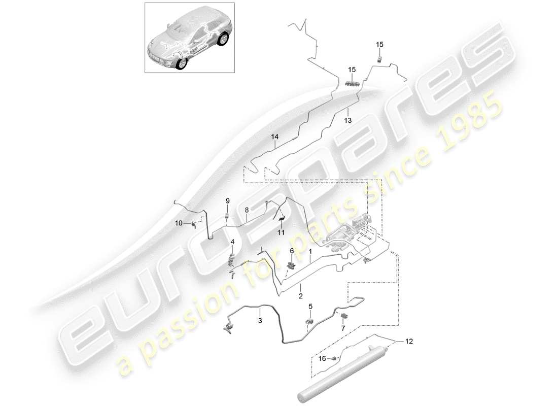 porsche 2015 (macan) sistema autolivellante diagramma delle parti