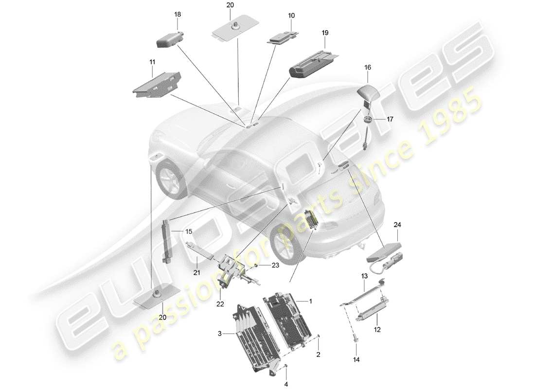 porsche 2016 (macan) diagramma delle parti telefono