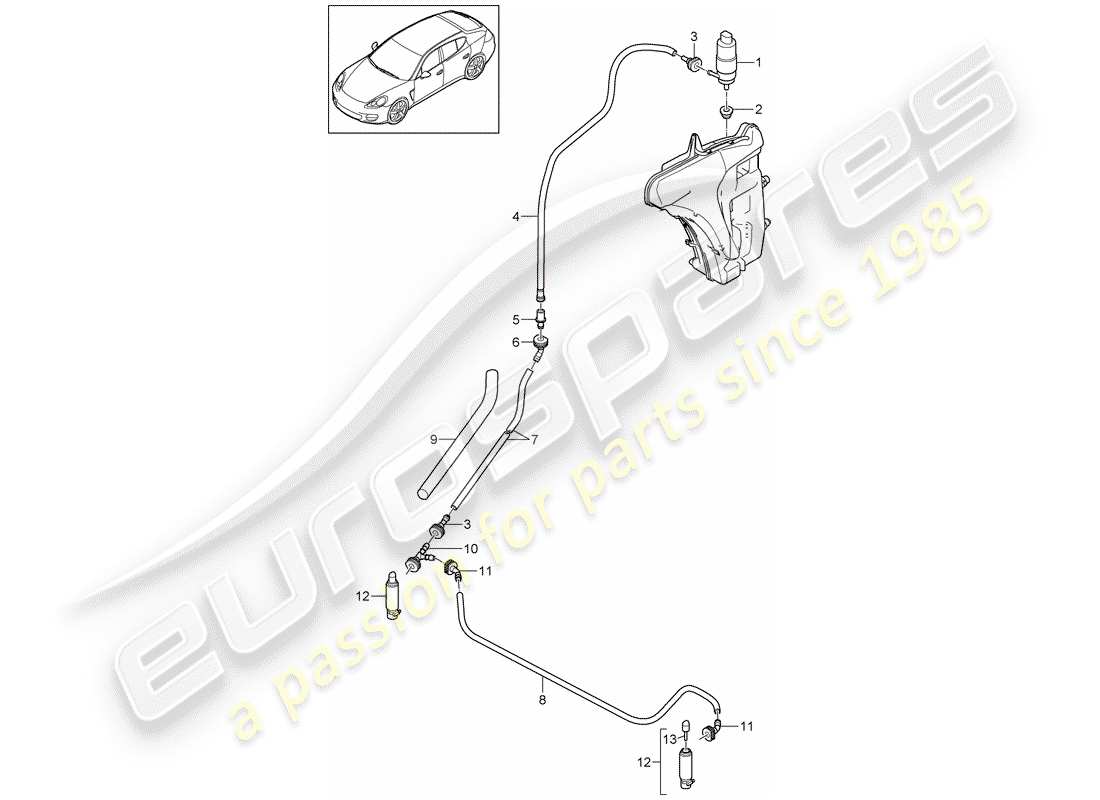 porsche 2013 (panamera 970) impianto rondella diagramma delle parti