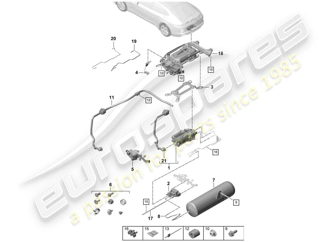 porsche 2020 (panamera 971-1) compressore diagramma delle parti