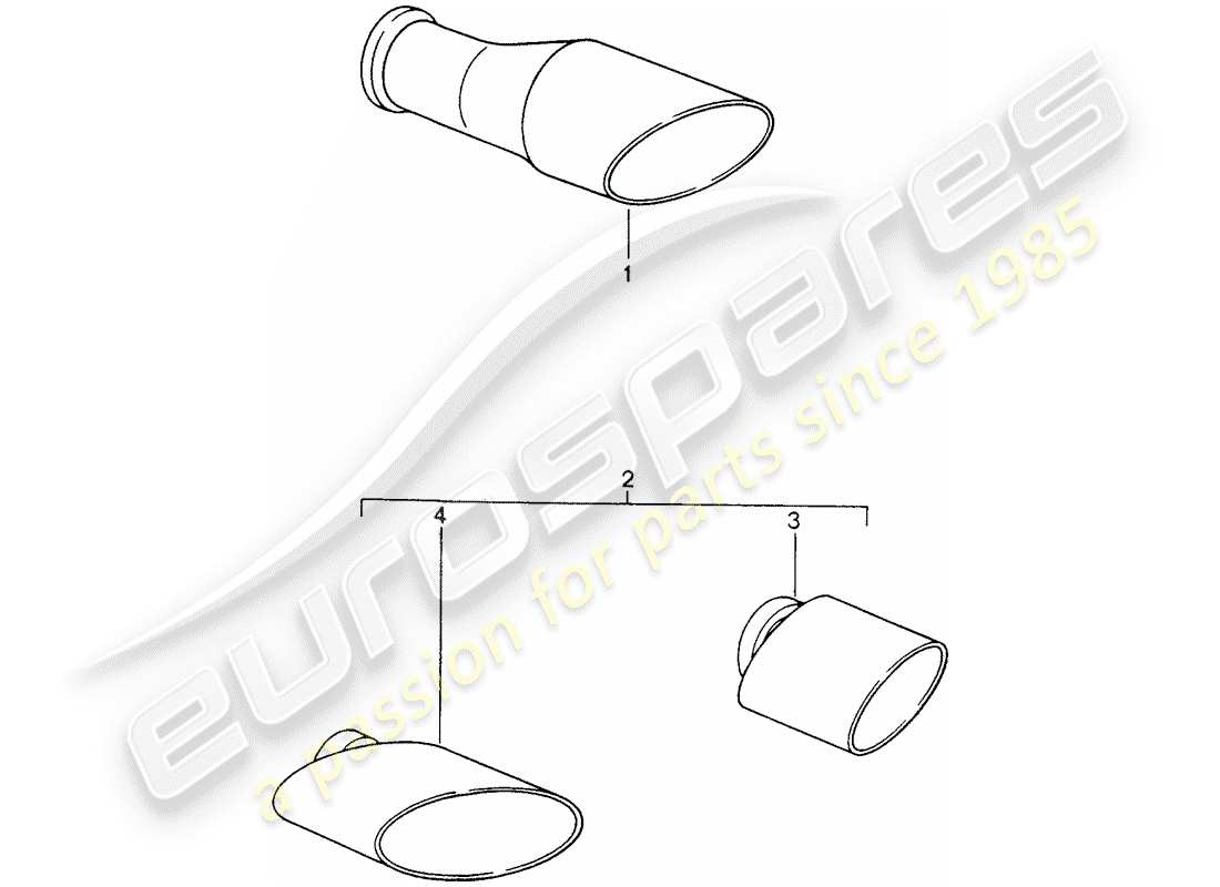 porsche tequipment catalogue (2011) diagramma delle parti del tubo di scappamento