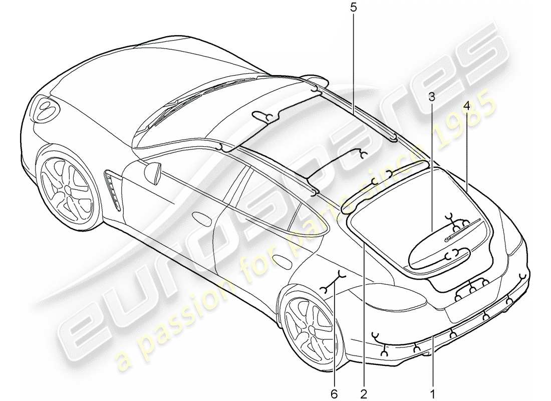 porsche 2016 (panamera 970) cablaggi diagramma delle parti