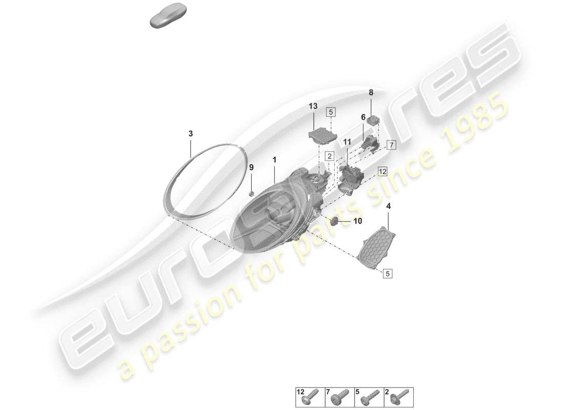 porsche 2020 (992-1) faro a led diagramma delle parti