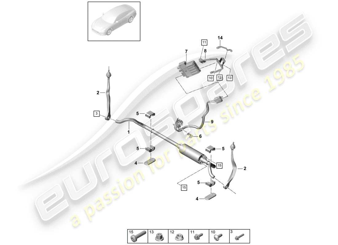 porsche 2020 (panamera 971-1) stabilizzatore diagramma delle parti