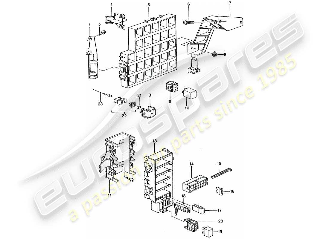 porsche 2003 (996 gt3) scatola fusibili/piastra rele' - cruscotto diagramma delle parti