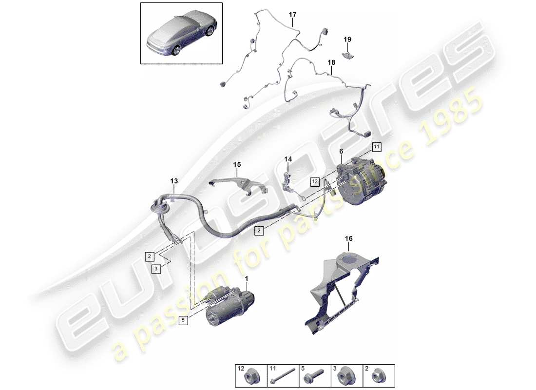porsche 2020 (panamera 971-1) antipasto diagramma delle parti