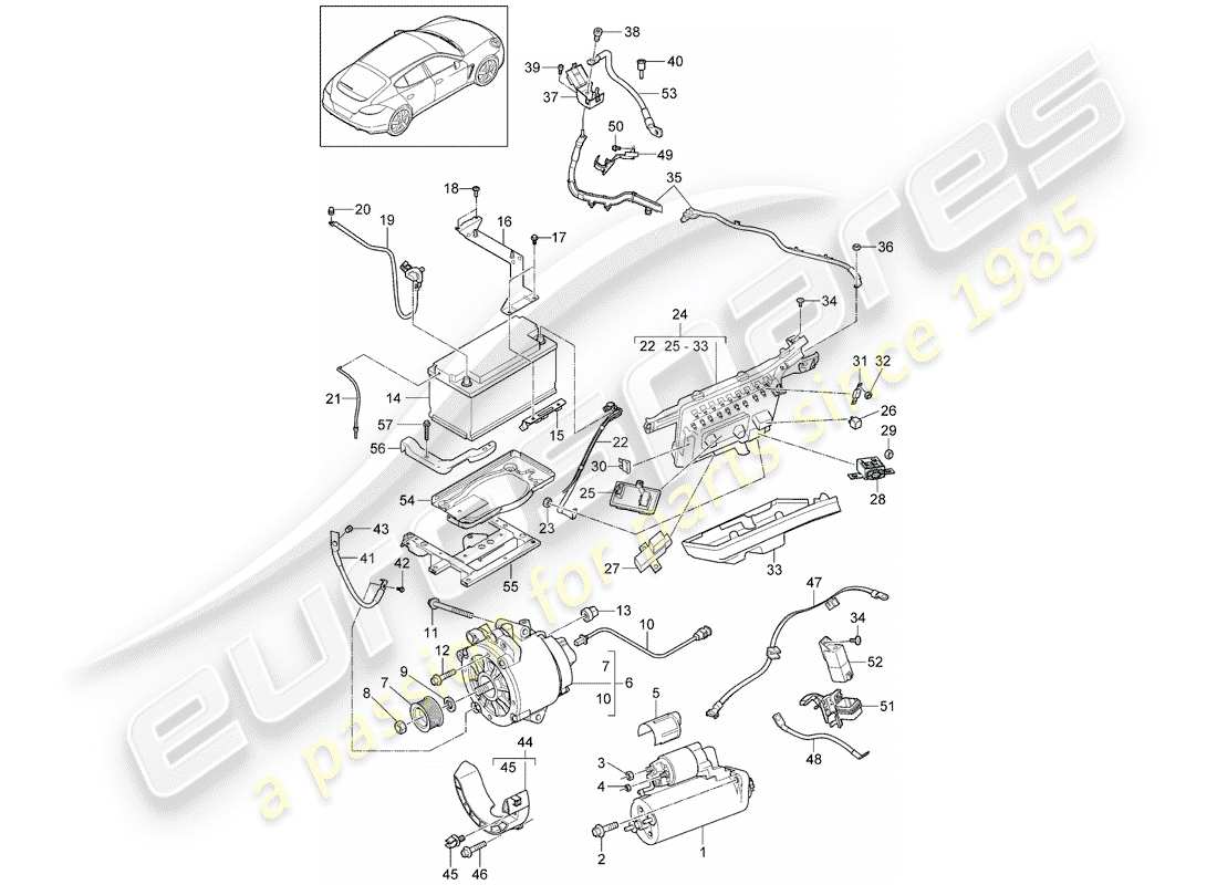 porsche 2016 (panamera 970) antipasto diagramma delle parti