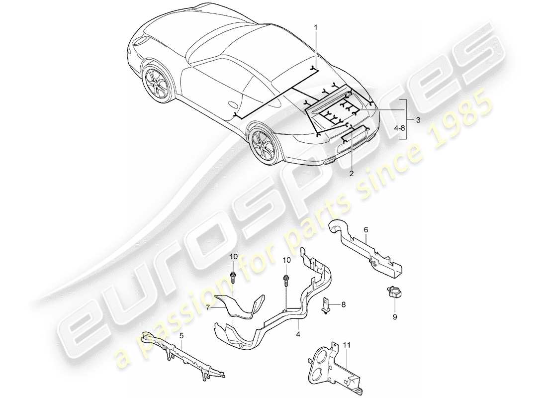 porsche 2007 (997-1) cablaggi diagramma delle parti