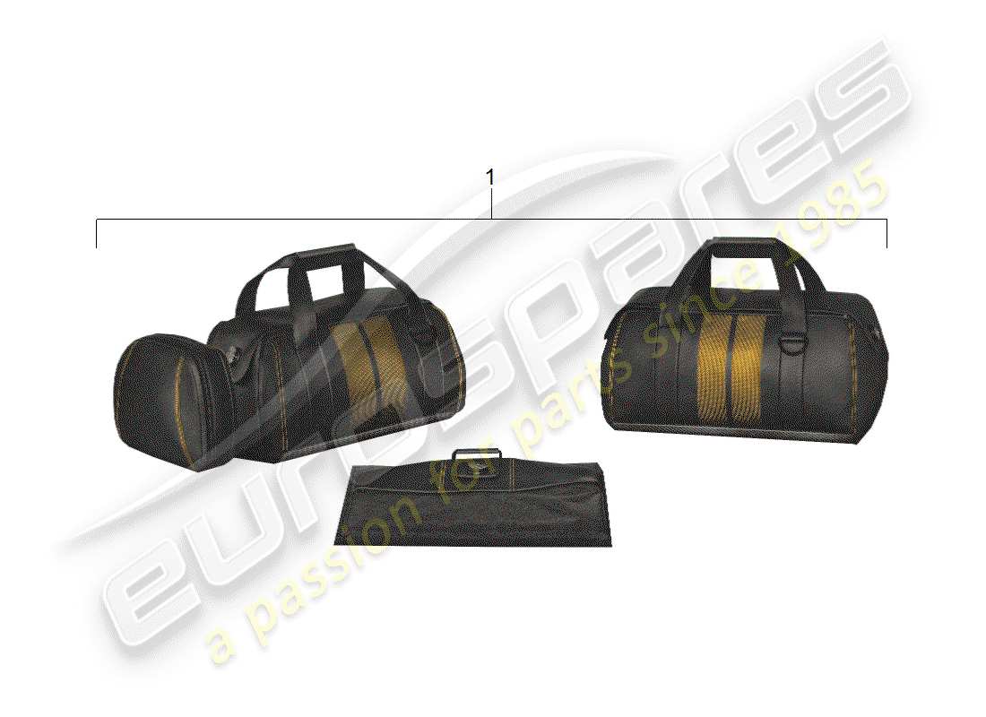 porsche tequipment macan (2019) set borse da viaggio diagramma delle parti