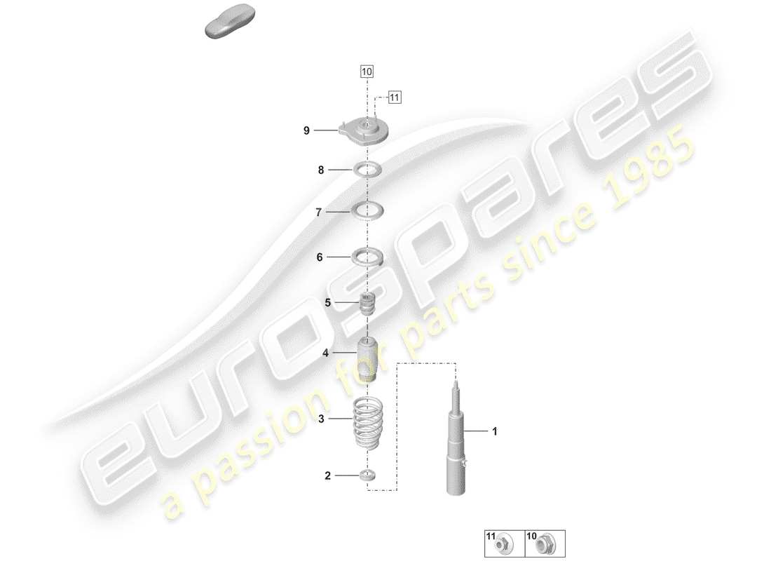 porsche 2020 (992-1) sospensione diagramma delle parti