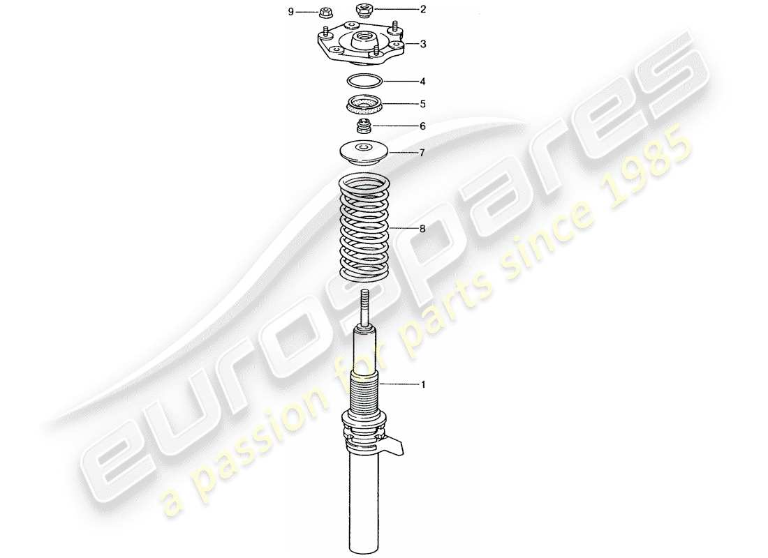 porsche 2002 (996 gt3) sospensione - punte ammortizzatore diagramma delle parti