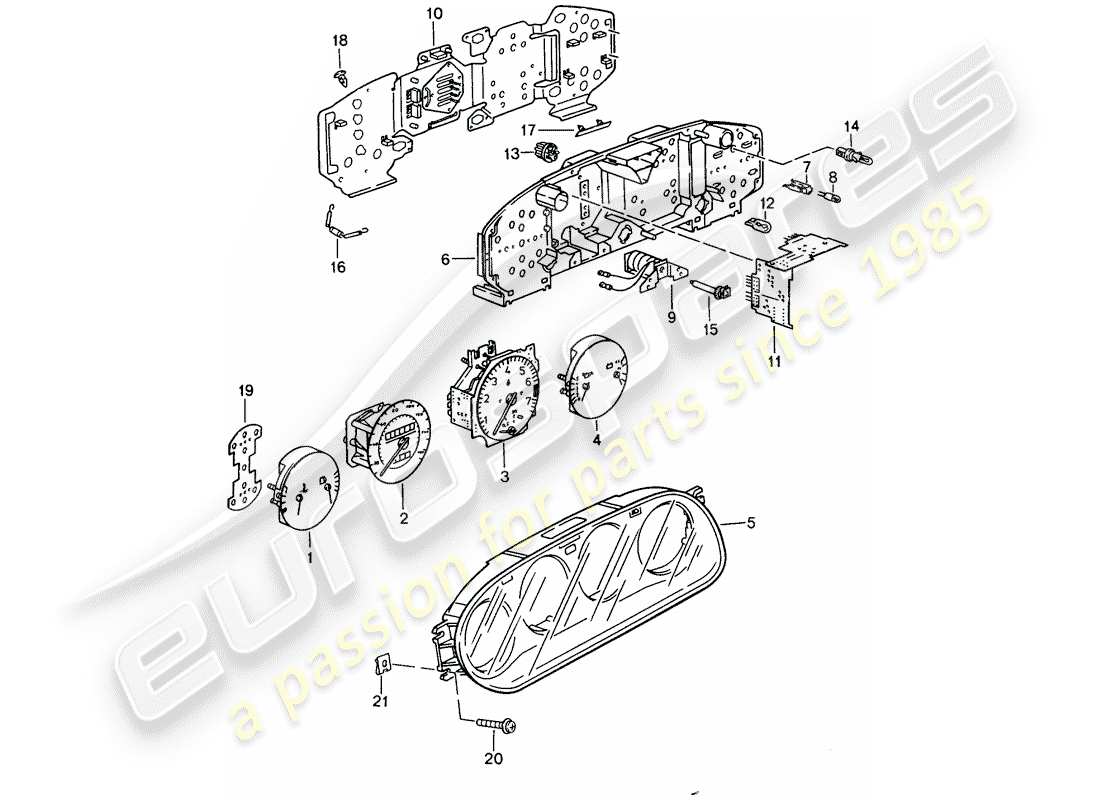 porsche 1986 (944) quadro strumenti - d >> - mj 1986 schema delle parti