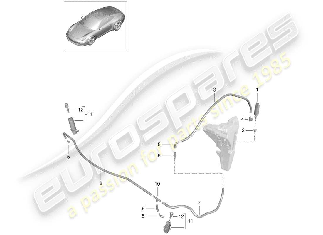 porsche 2013 (991-1) impianto rondella diagramma delle parti