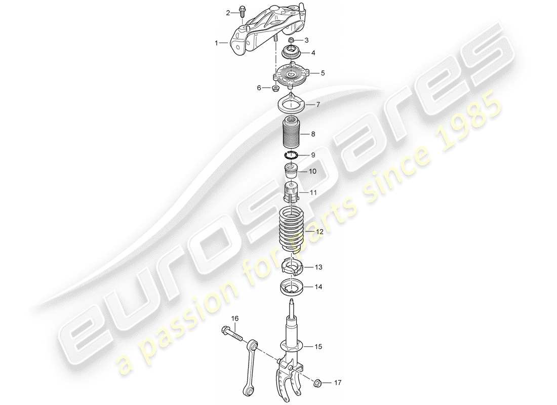 porsche 2010 (cayenne e1 9pa) sospensione diagramma delle parti
