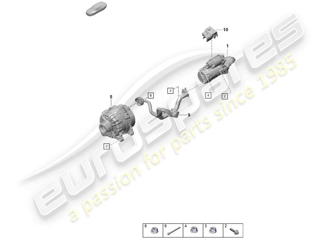 porsche 2019 (718 boxster spyder) schema delle parti di starter