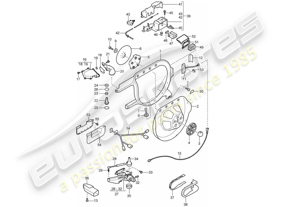 porsche 2010 (cayenne e1 9pa) staffa diagramma delle parti