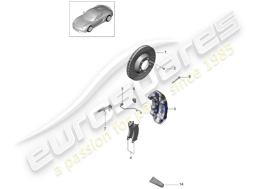 porsche 2016 (981 boxster spyder) freni a disco diagramma delle parti