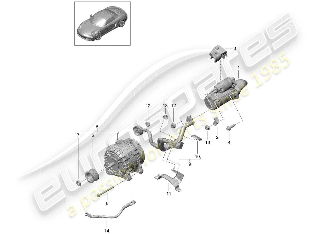 porsche 2016 (981 boxster) antipasto diagramma delle parti