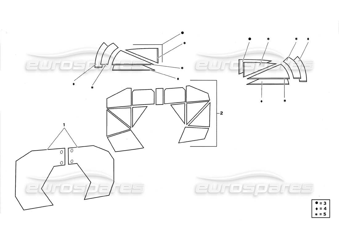 lamborghini diablo gt (1999) abitacolo diagramma delle parti