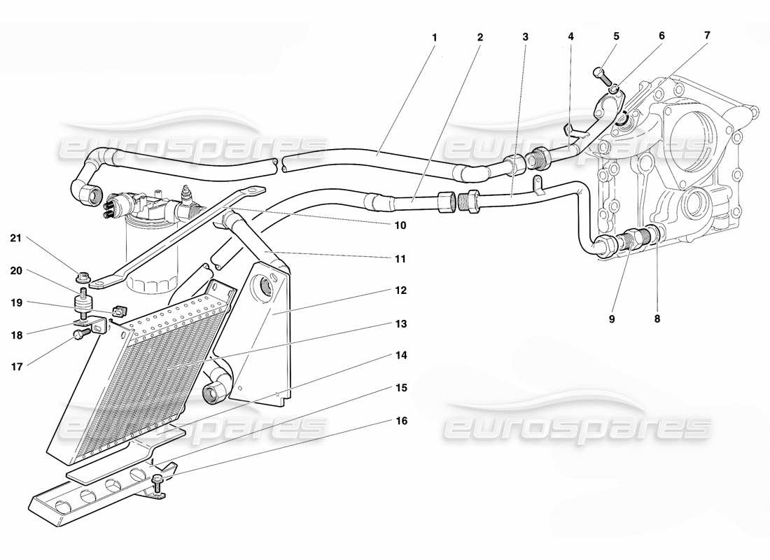 lamborghini diablo se30 (1995) schema delle parti del sistema olio motore