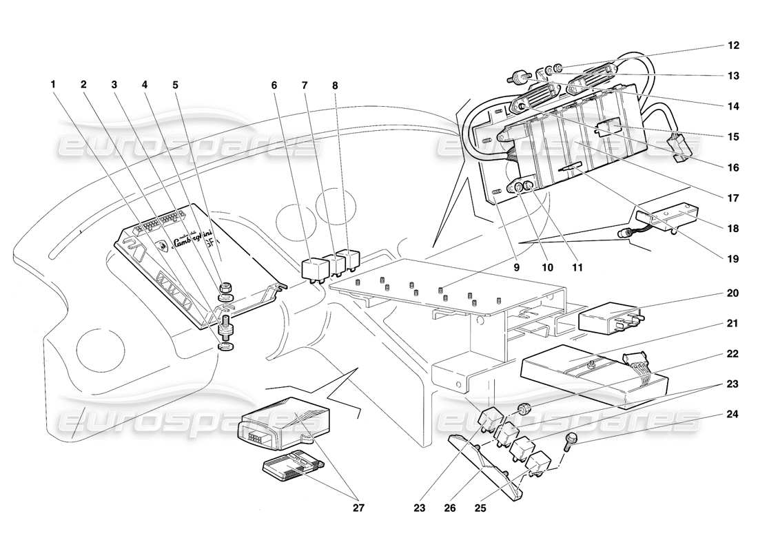 lamborghini diablo se30 (1995) schema delle parti dell'impianto elettrico (fino a se 079-150).