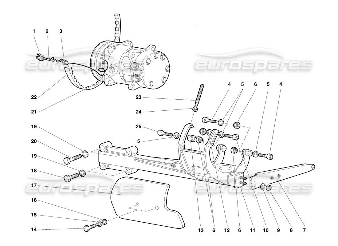 lamborghini diablo se30 (1995) diagramma delle parti del controllo del clima