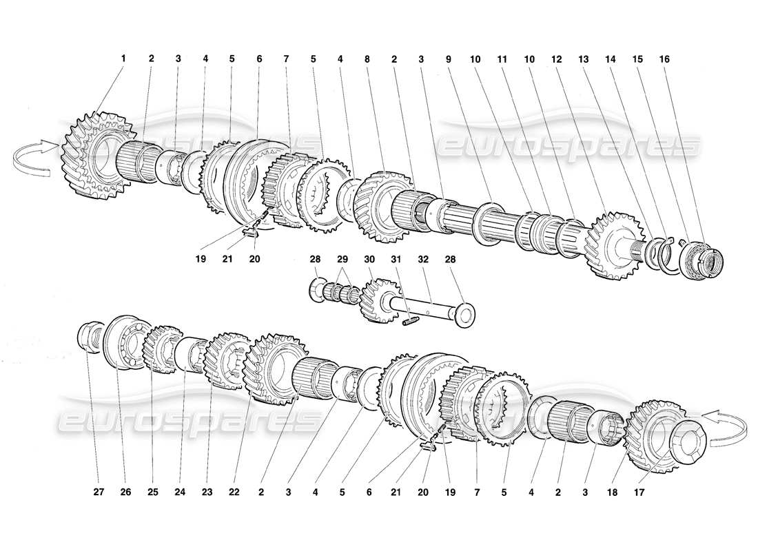 lamborghini diablo se30 (1995) diagramma delle parti dell'albero condotto