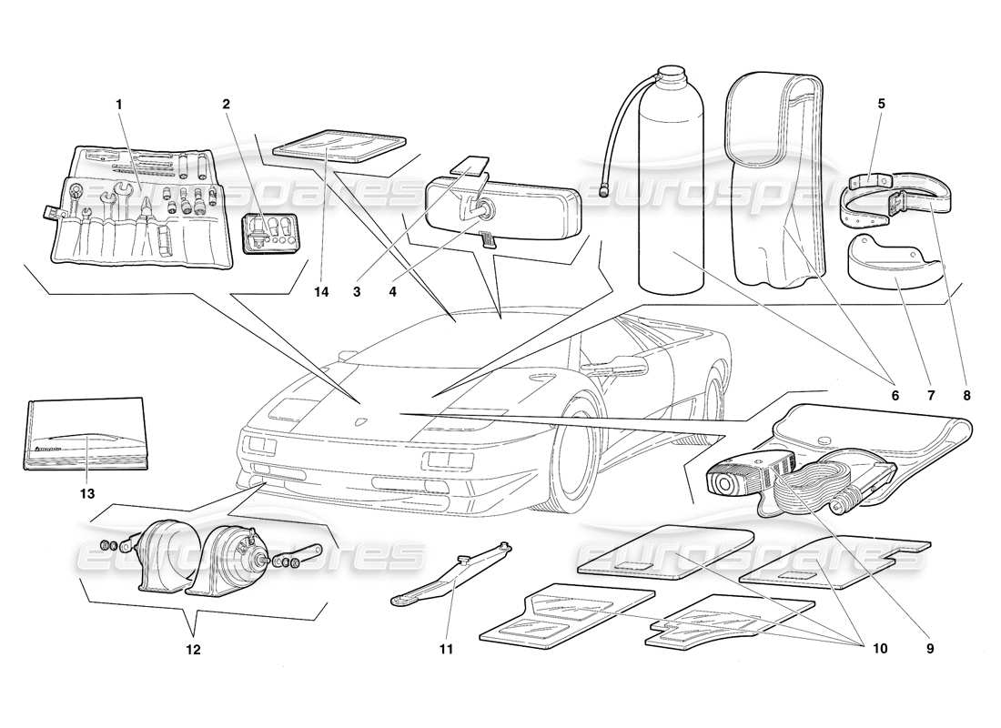 lamborghini diablo sv (1997) accessori schema delle parti