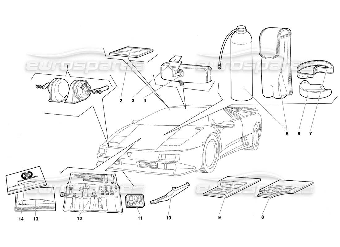 lamborghini diablo se30 (1995) accessori schema delle parti