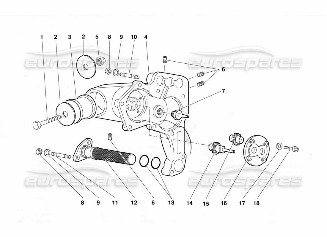 lamborghini diablo (1991) diagramma delle parti della pompa dell'olio del cambio