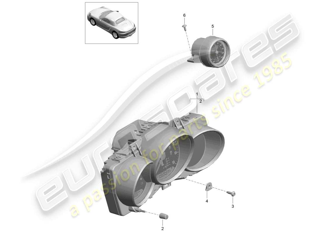 un diagramma delle parti dal catalogo delle parti porsche 2017 (718 boxster)