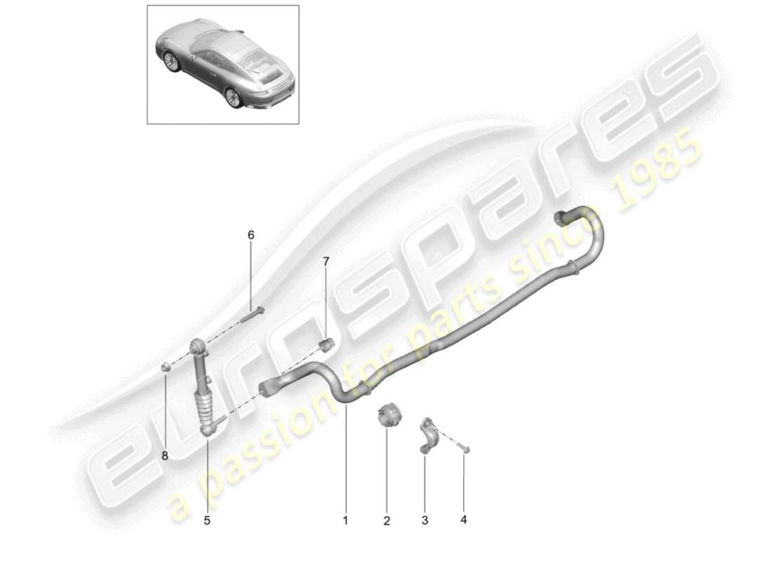 un diagramma delle parti dal catalogo delle parti porsche 2018 (991-2)