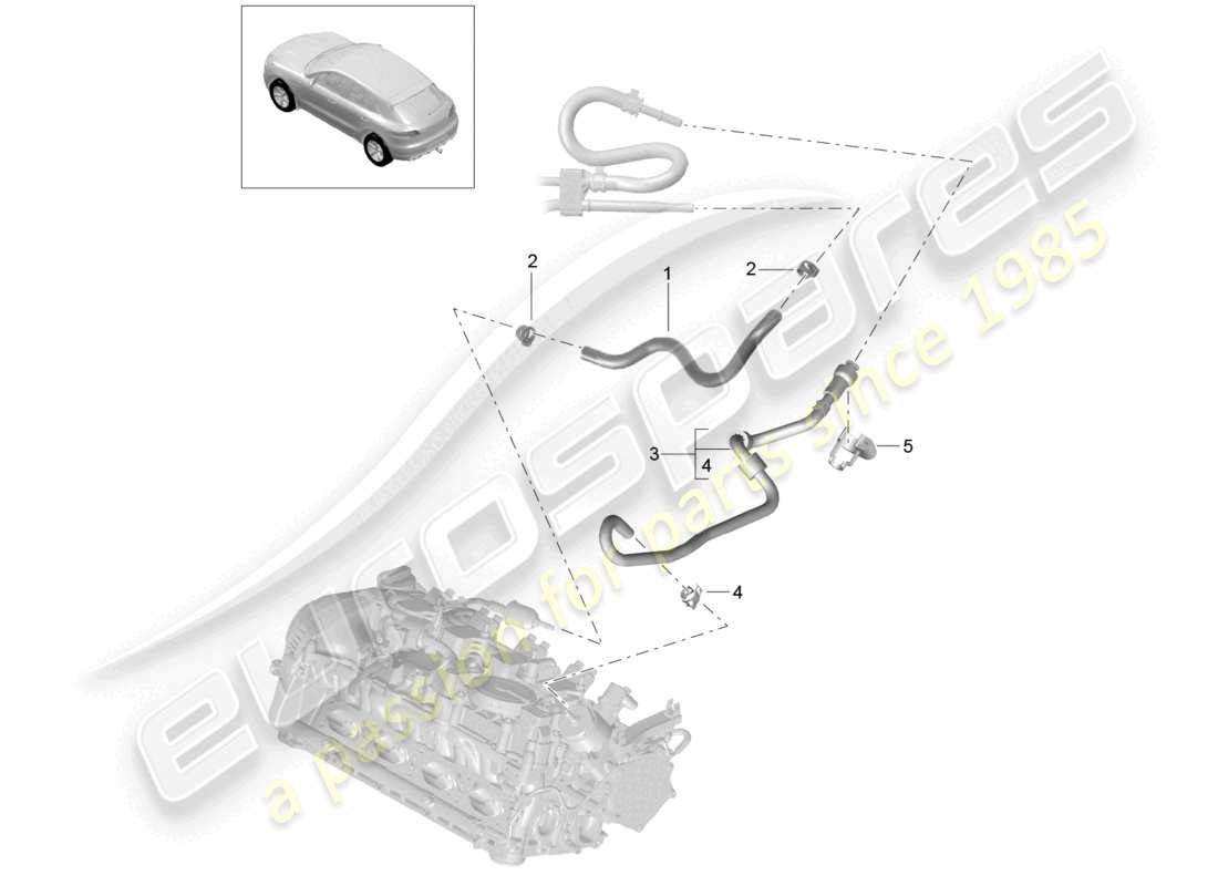 un diagramma delle parti dal catalogo delle parti porsche 2018 (macan)