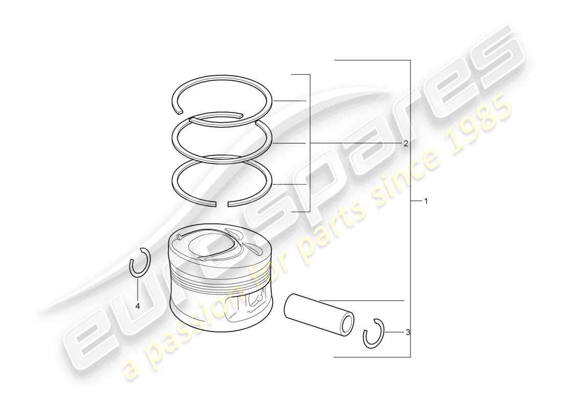 un diagramma delle parti dal catalogo delle parti porsche 2010 (cayenne e1 9pa)