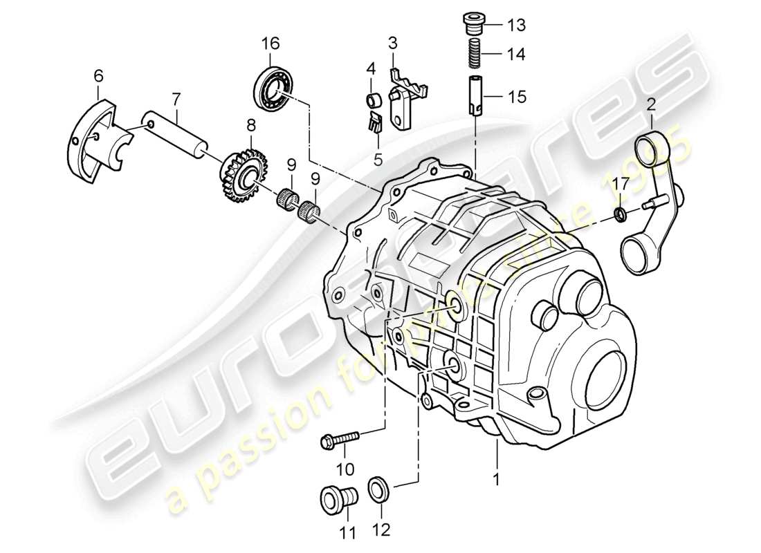 un diagramma delle parti dal catalogo delle parti porsche 2003 (986 boxster)