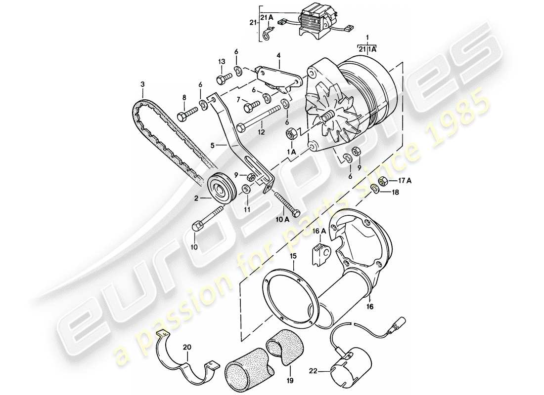 un diagramma delle parti dal catalogo delle parti porsche 928