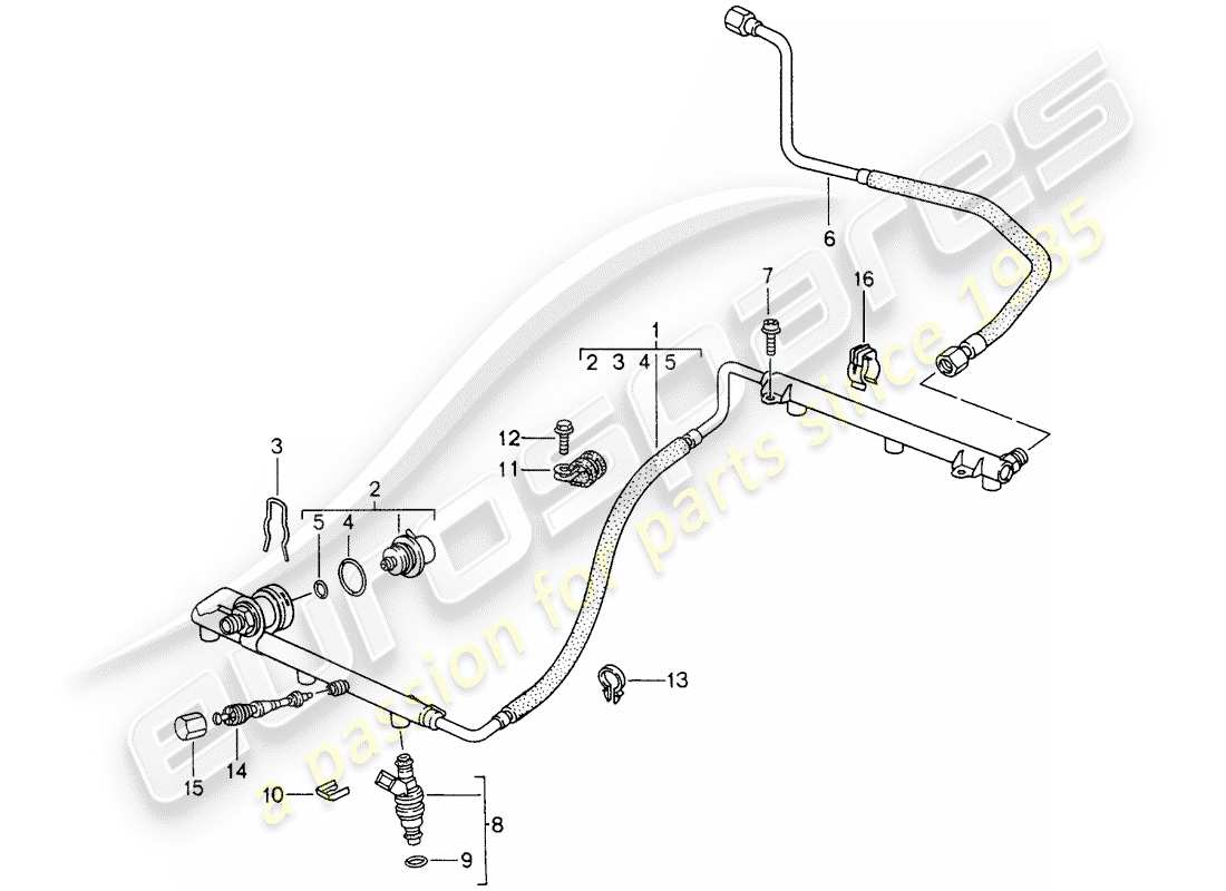 un diagramma delle parti dal catalogo delle parti porsche 1994 (993)