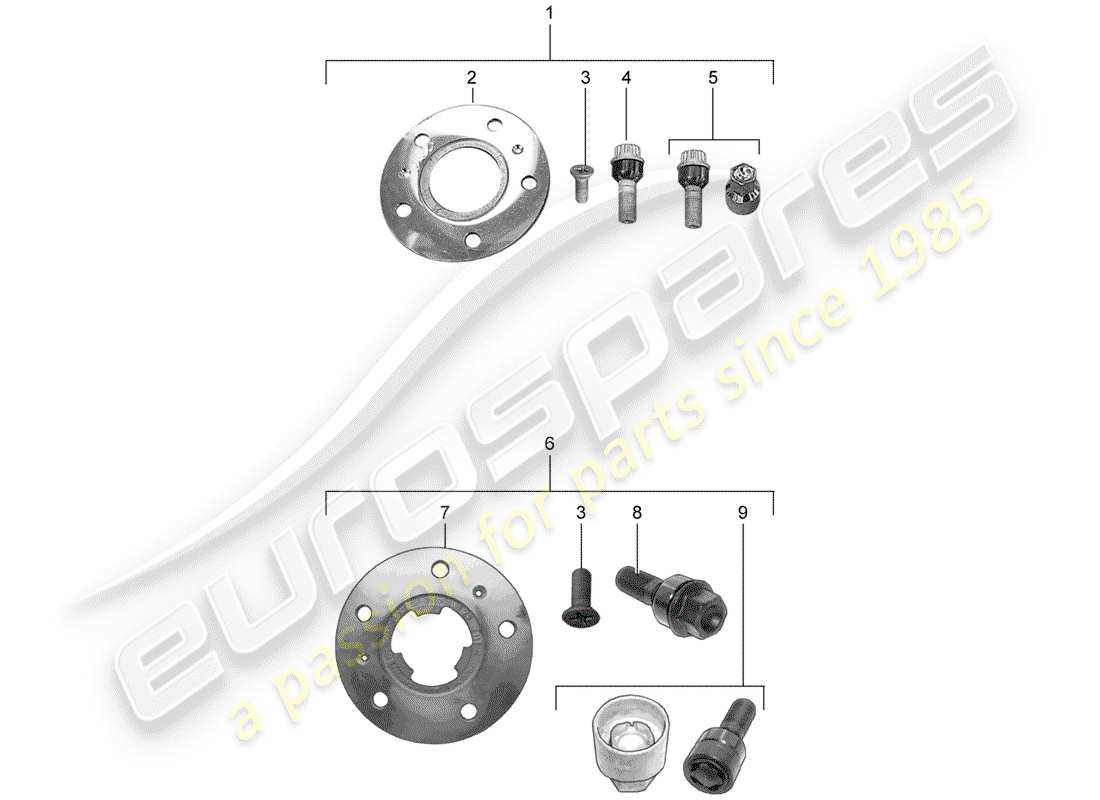 un diagramma delle parti dal catalogo delle parti porsche 2012 (tequipment panamera)