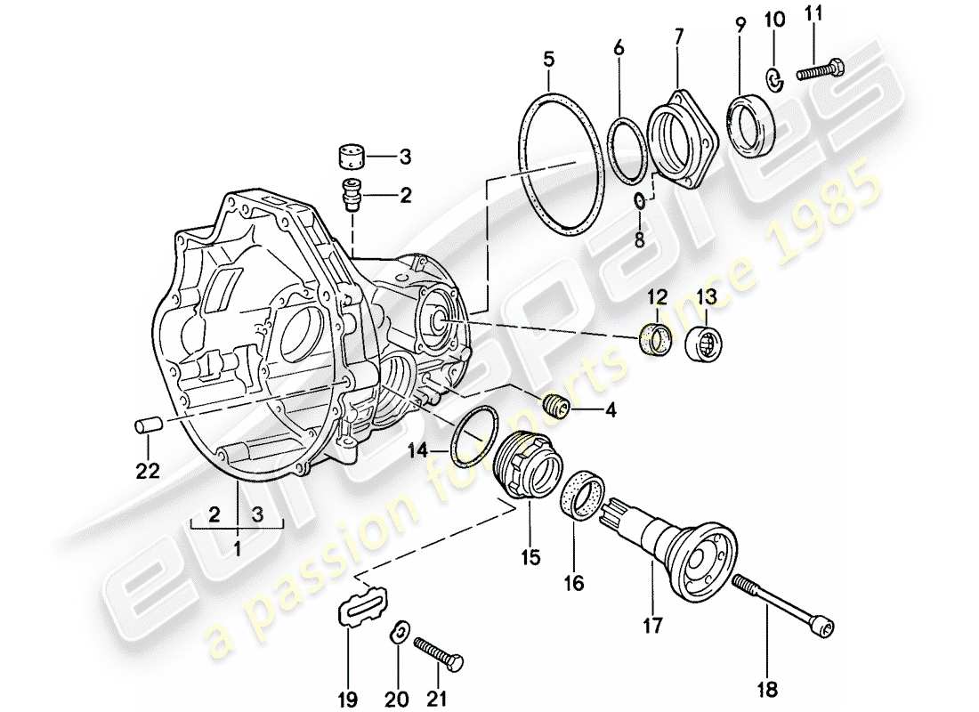 un diagramma delle parti dal catalogo delle parti porsche 1987 (944)