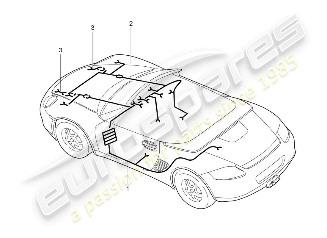 un diagramma delle parti dal catalogo delle parti porsche 2010 (987 boxster)