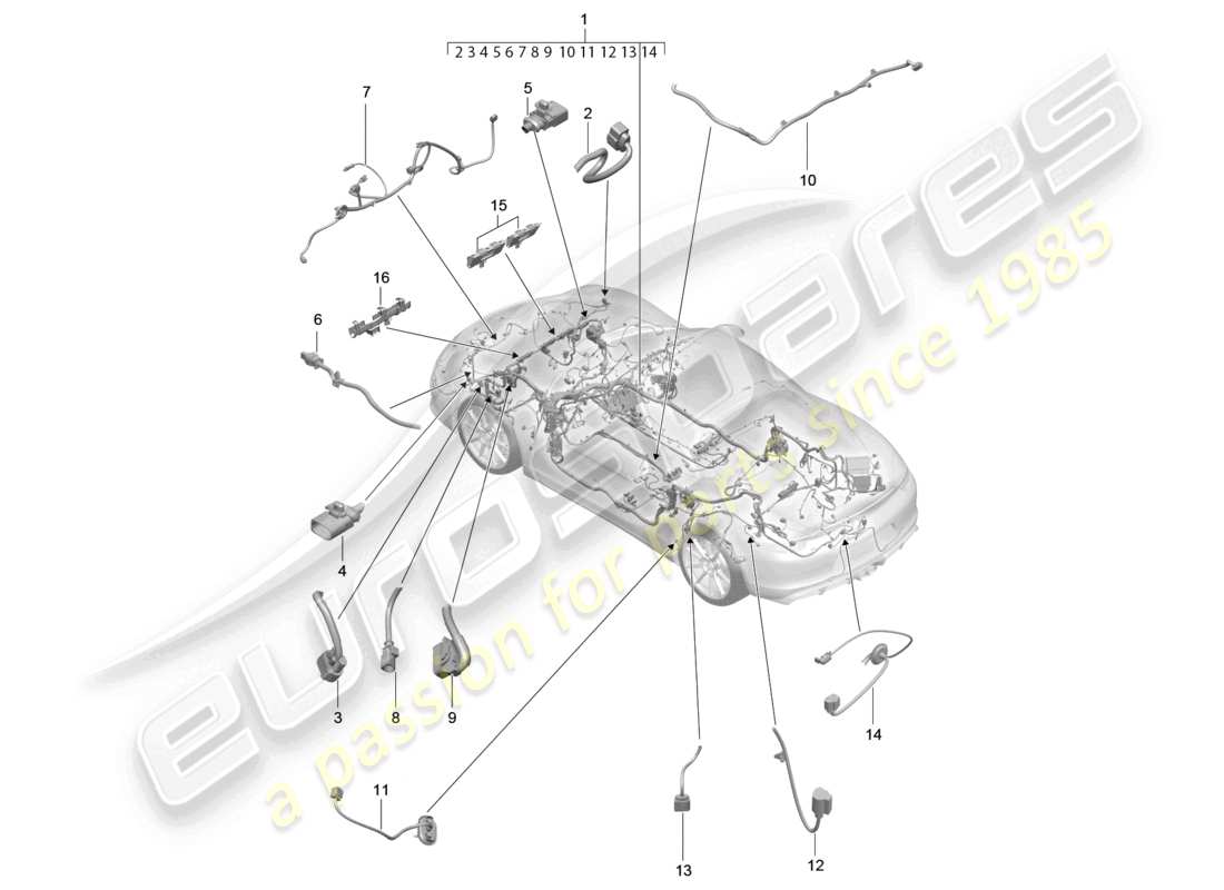 un diagramma delle parti dal catalogo delle parti porsche 2016 (981 boxster spyder)