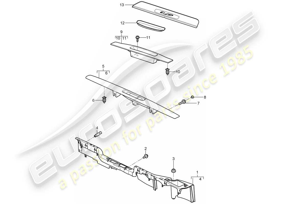 un diagramma delle parti dal catalogo delle parti porsche 2007 (997-1 gt3)