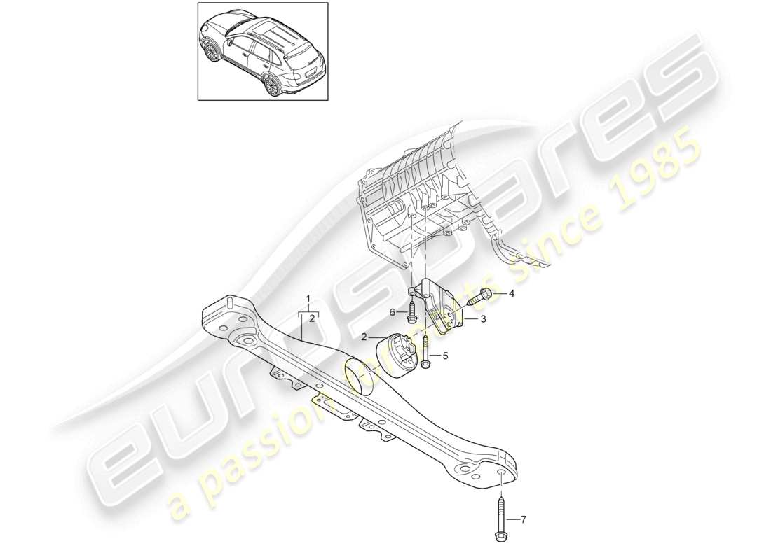 un diagramma delle parti dal catalogo delle parti porsche 2018 (cayenne e2 92a)